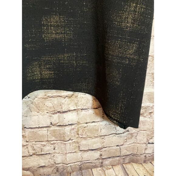 Catherines Tunic Top Womens 1X Black & Gold Glitter Speckled Asymmetric Hem Plus - Picture 11 of 13
